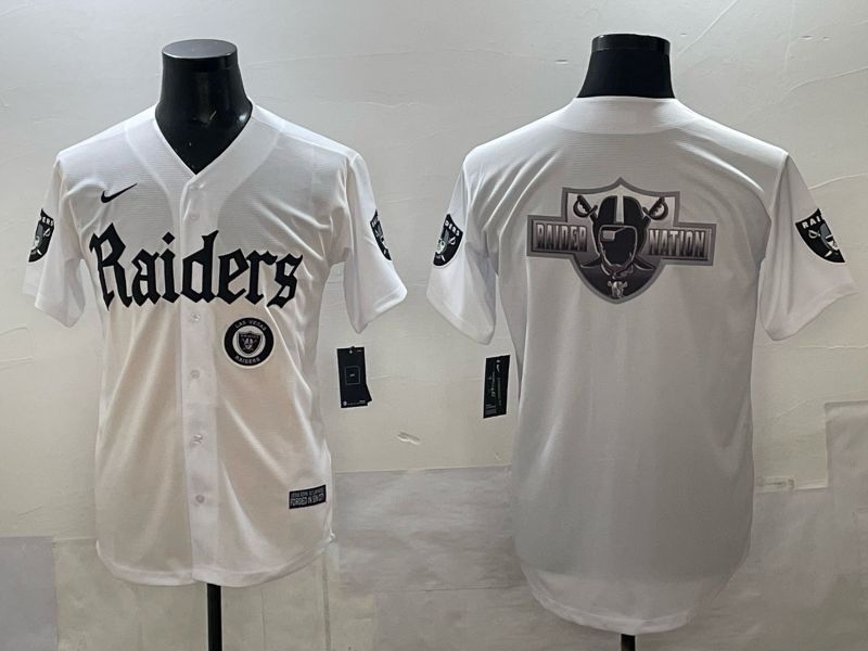 Men 2025 Oakland Raiders Blank white 6th generation Joint Name Nike Limited NFL Jersey style 015->oakland raiders->NFL Jersey
